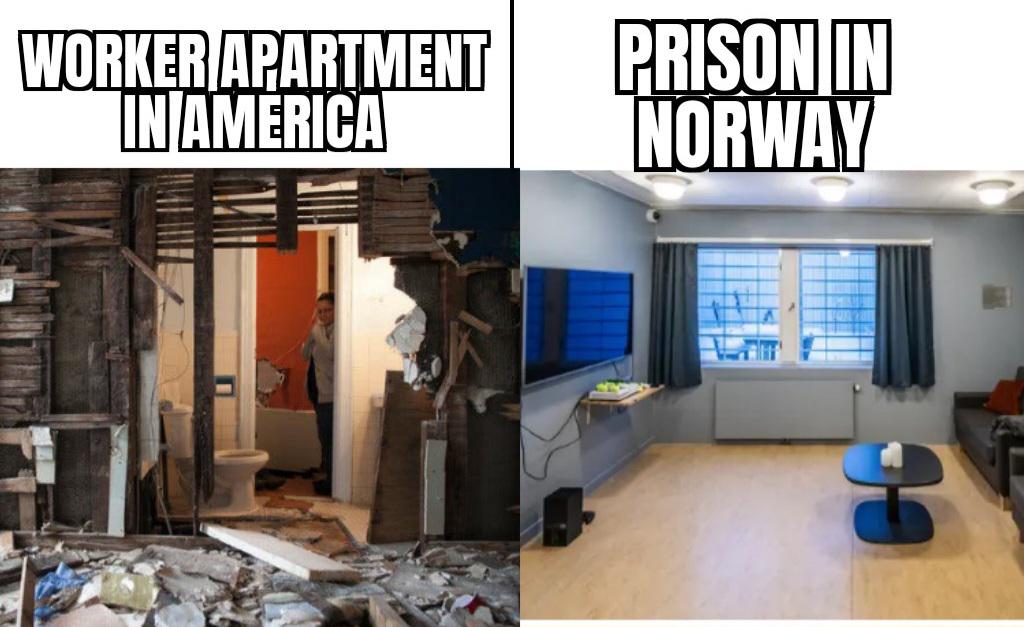 Prisoners in Norway live better than free americans