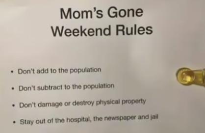 Dads rule when mom gets a gone