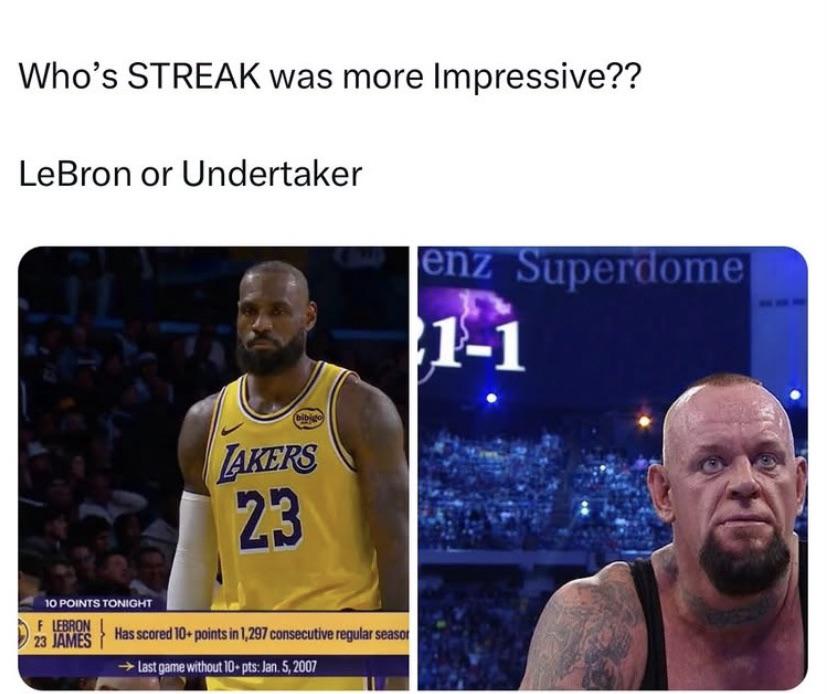 Imagine comparing some scripted entertainment to the Undertaker's streak
