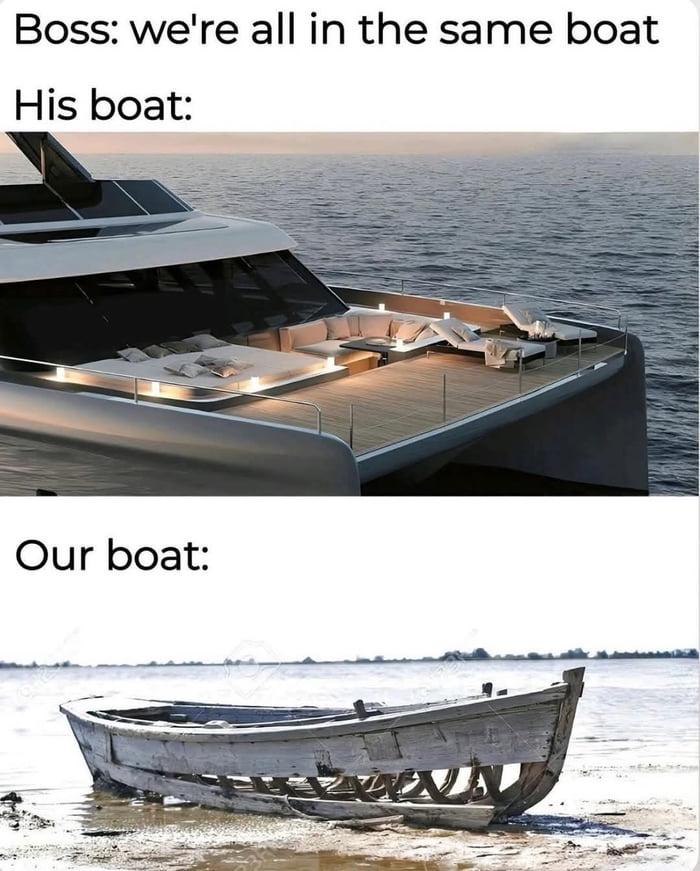 same boat but very different vibes