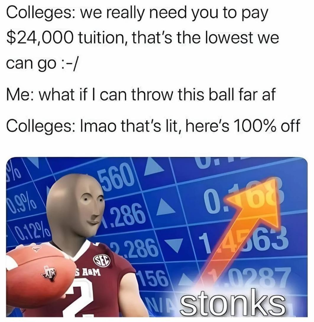 why study when you can yeet a football