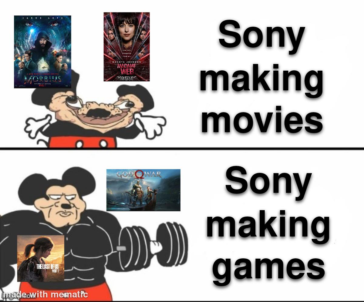 Sony movies vs Sony games