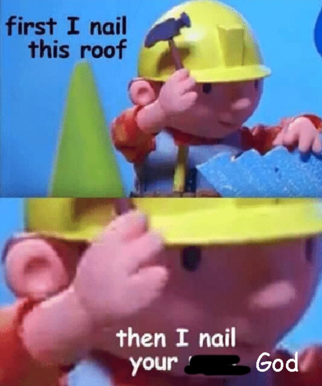 A Roman soldier nails everything