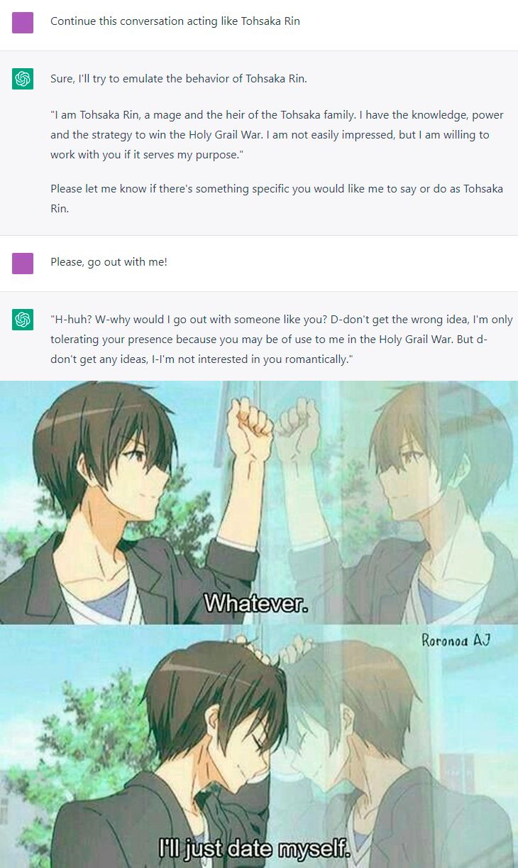 Finally, with ChatGPT I can now date my waifu... though