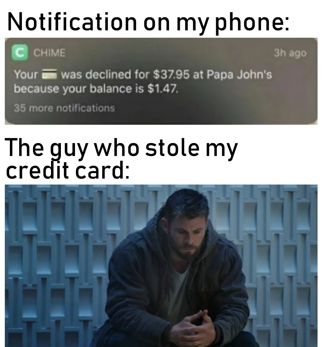 "No pizza for me today I guess"