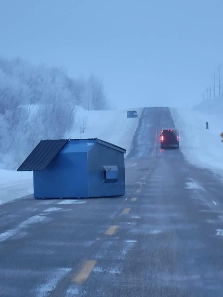 Saw this blue Ford on the highway.