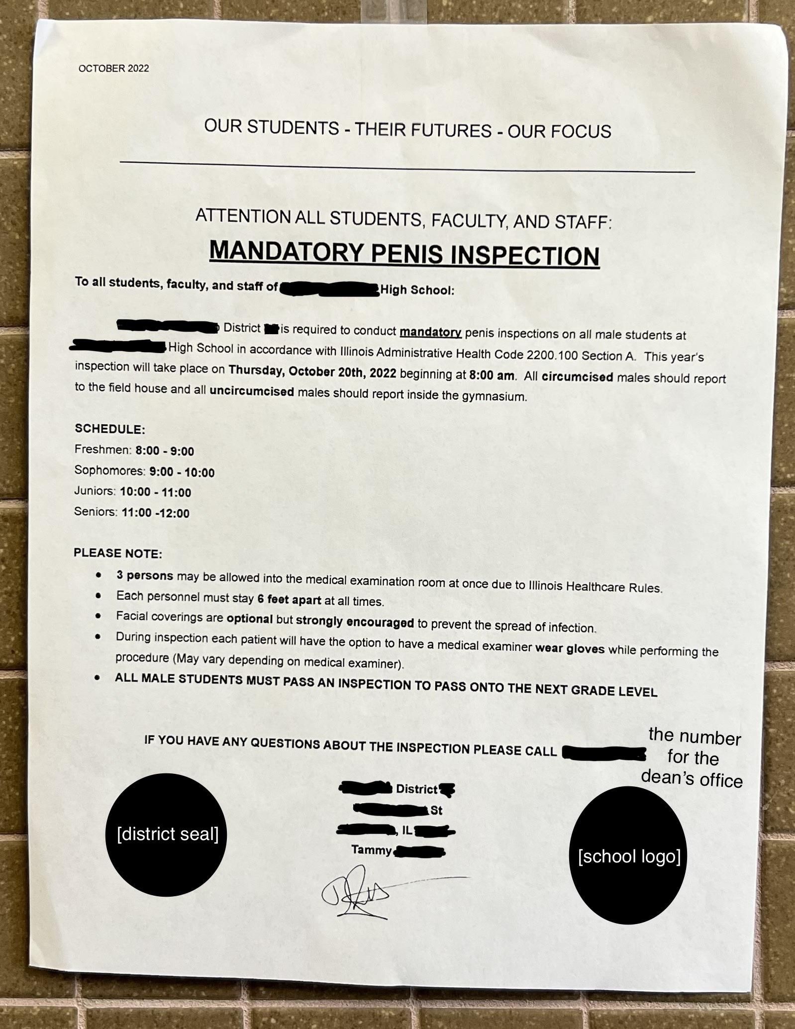 MANDATORY PENIS INSPECTION