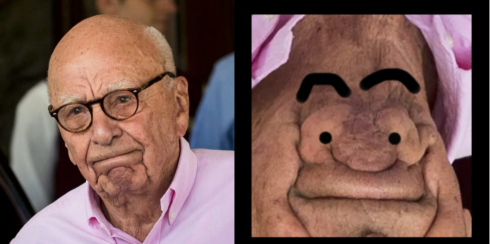 I told my wife that Rupert Murdoch's chin disturbed me. She replied to me with this.