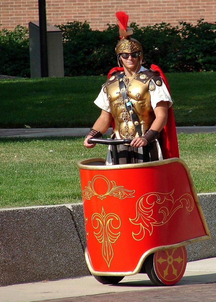 This man knows how to ride a segway.