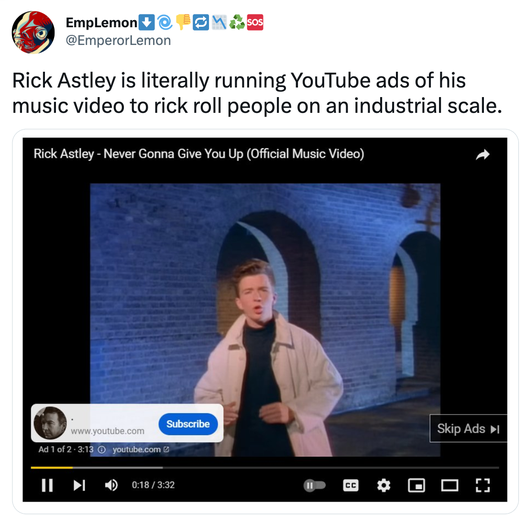 You can never out-roll the rick