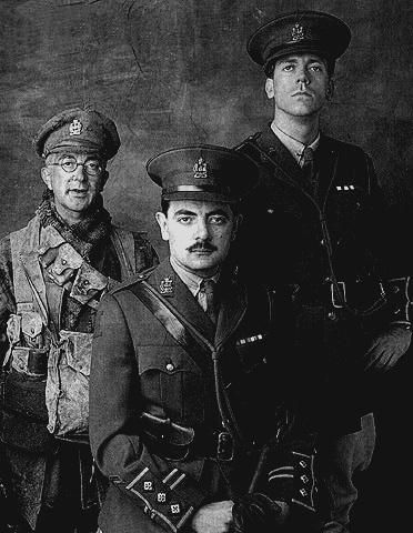 An unknown WWI Captain with his Lieutenant and his Private - 1917. Lest we forget
