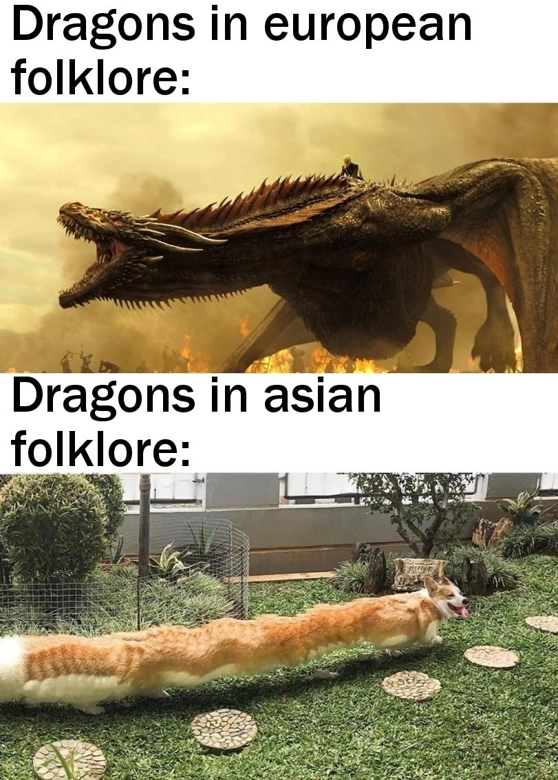 Dragons: European vs Asian folklore
