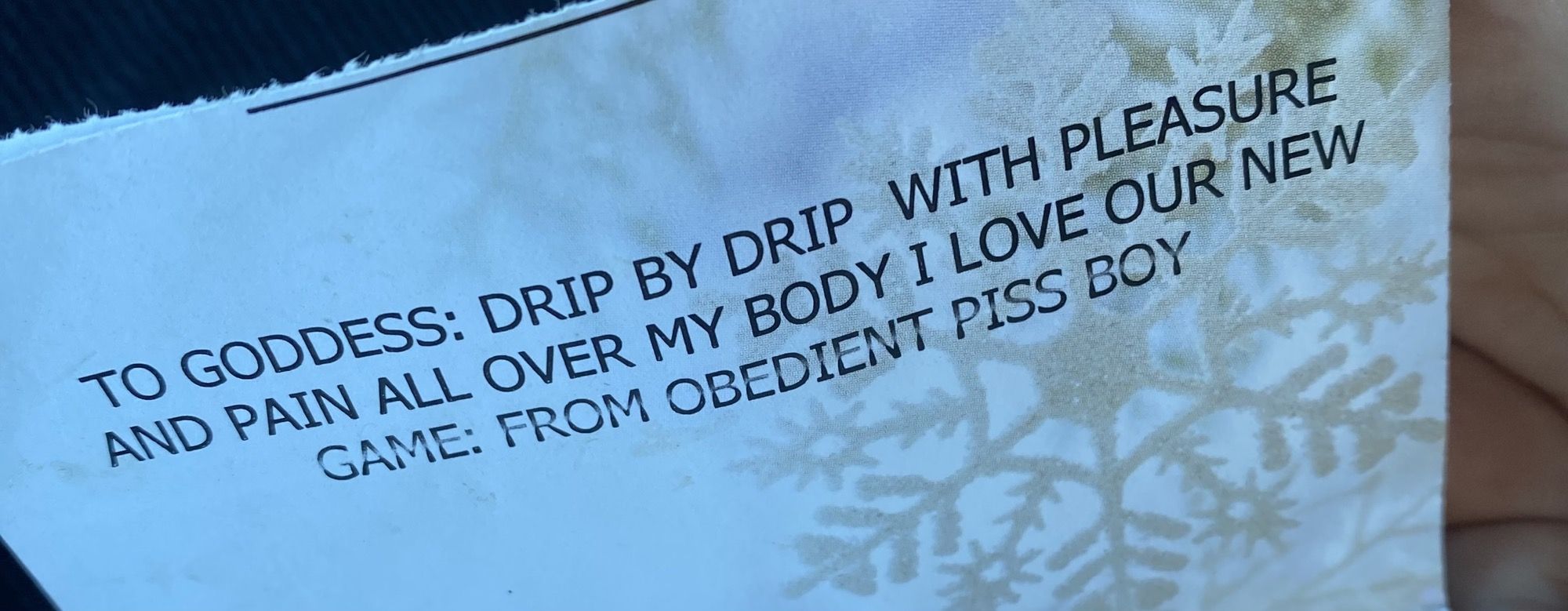 This was a real note attached to flowers for a girl today