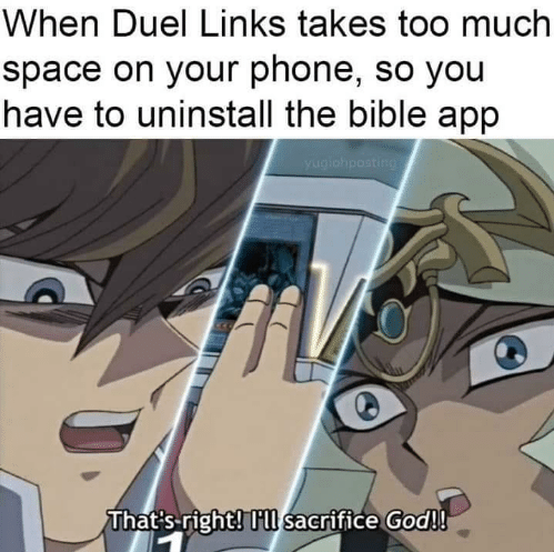 God is dead. God remains dead. And Kaiba has sacrificed him.