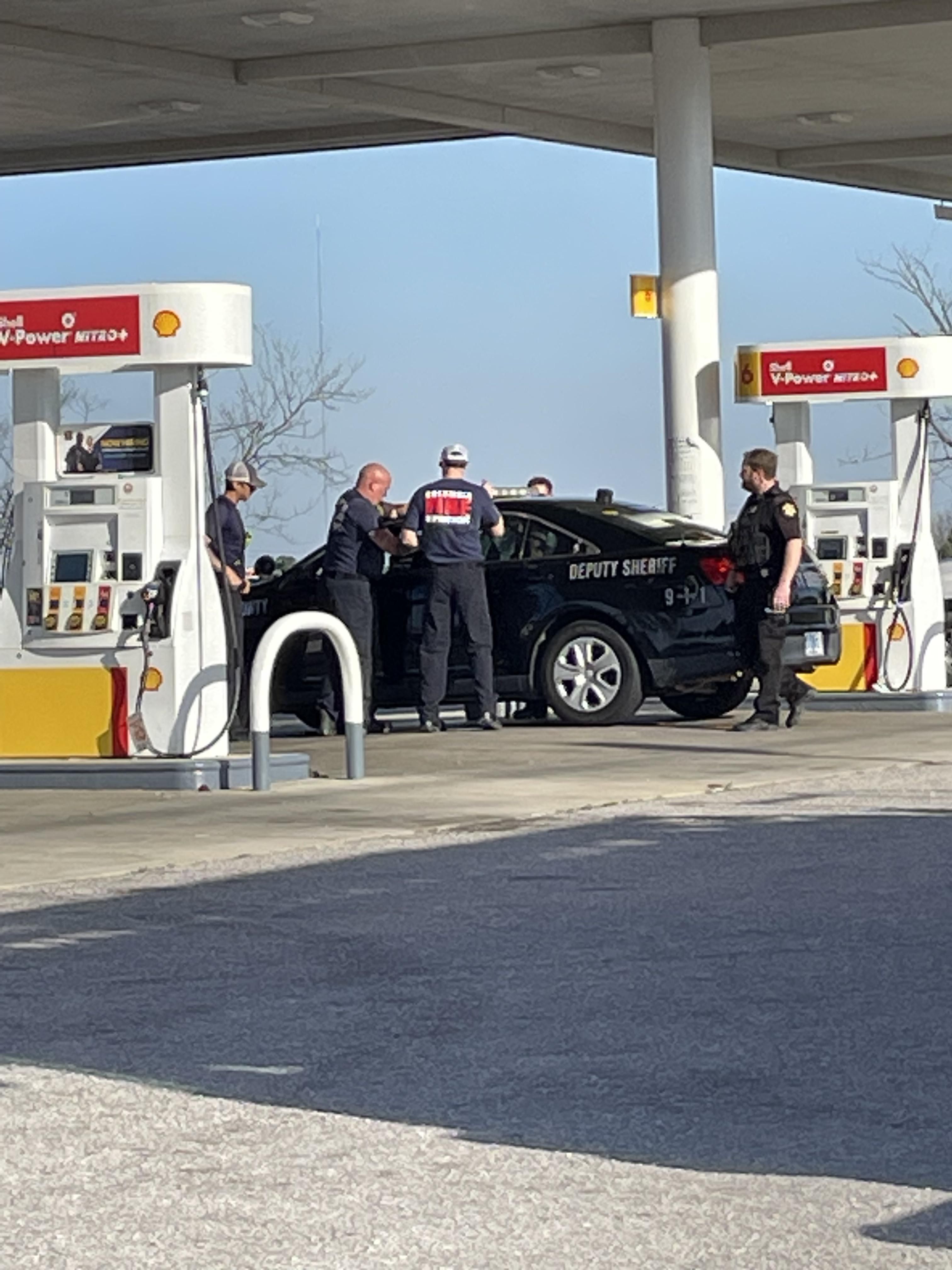 This cop locked himself out of his squad car and had to call the fire department to help him get back in.