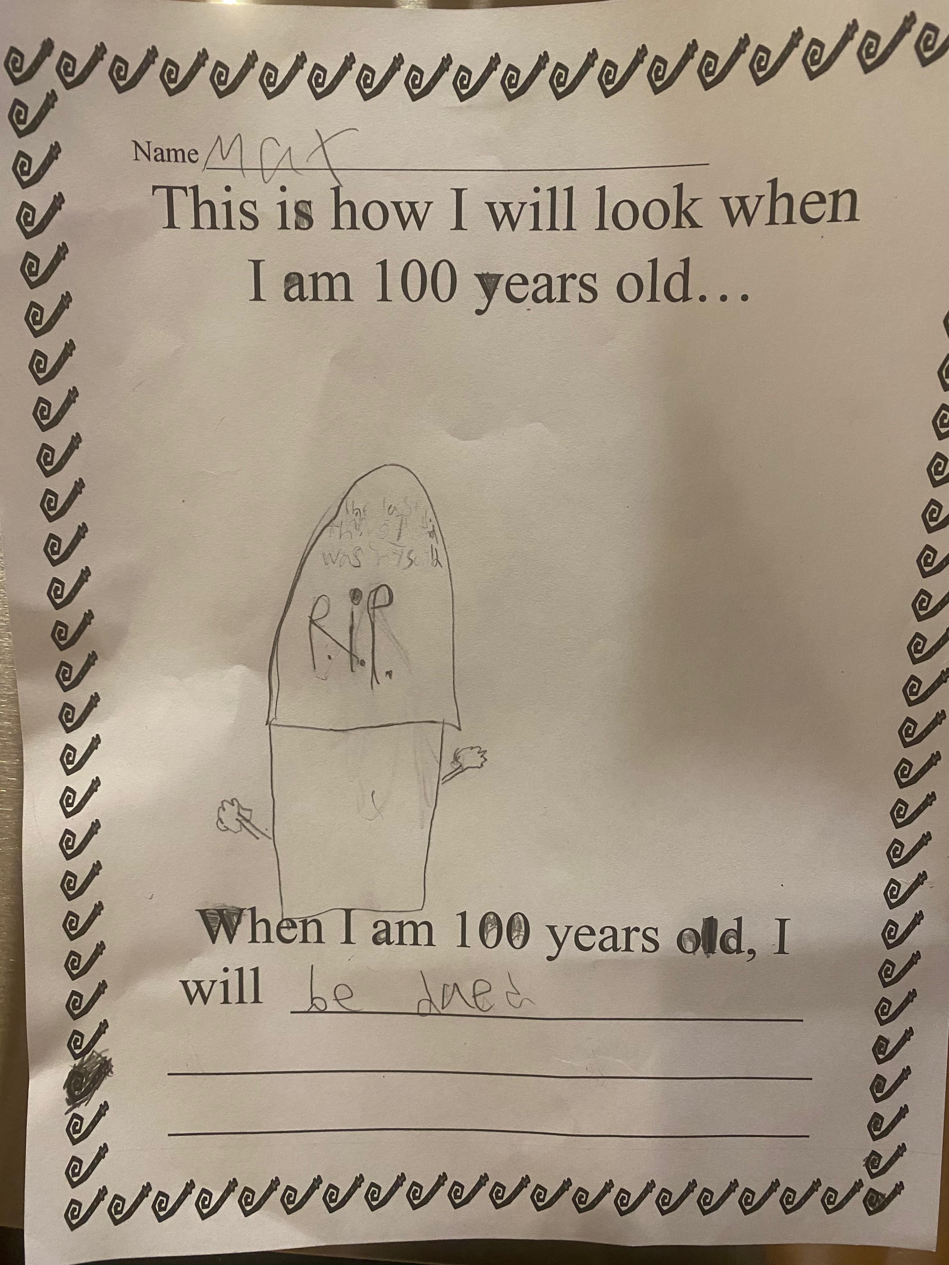 My 6 year old brought this home from school. Statistically, he isn’t wrong.