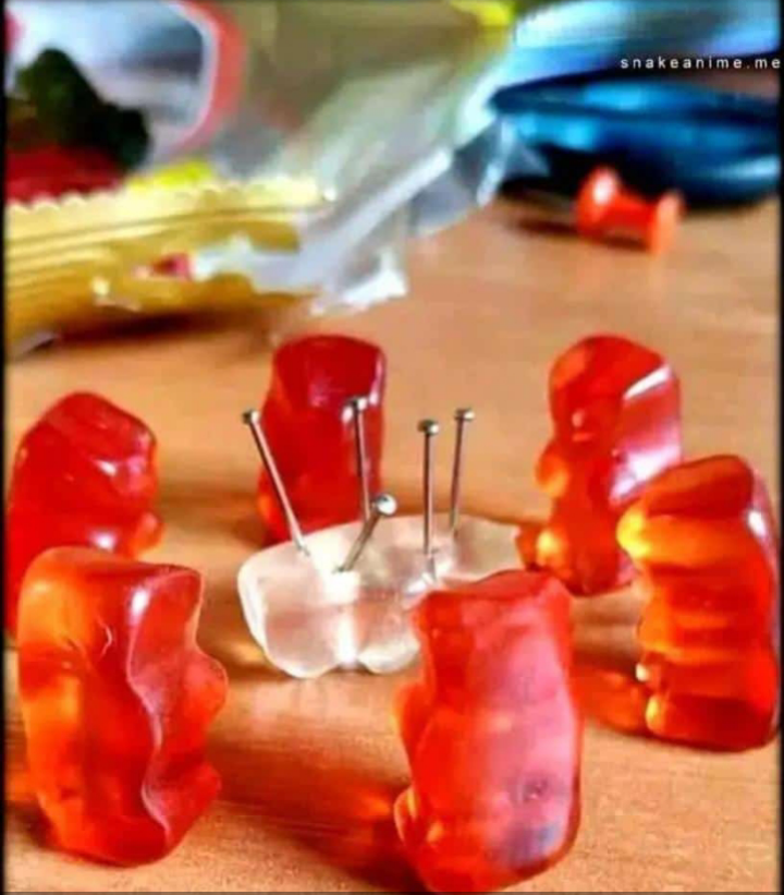 You can't make a reference to an anime with gummy bears they said