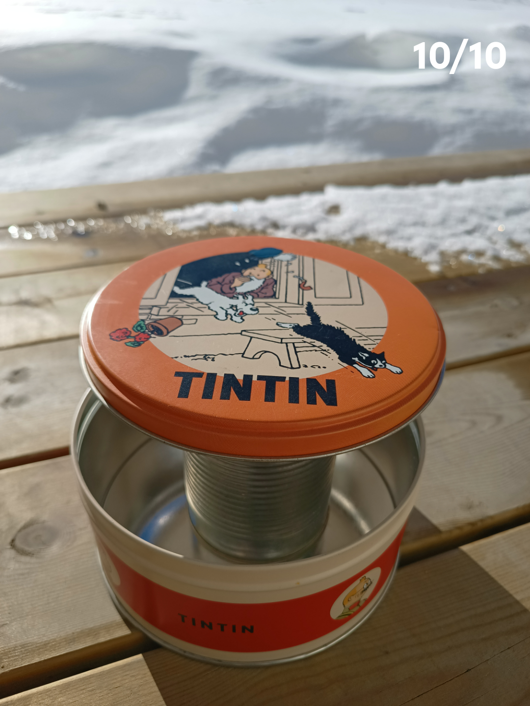 I now own the TinTin tin and present you with a Tin in a TinTin tin.