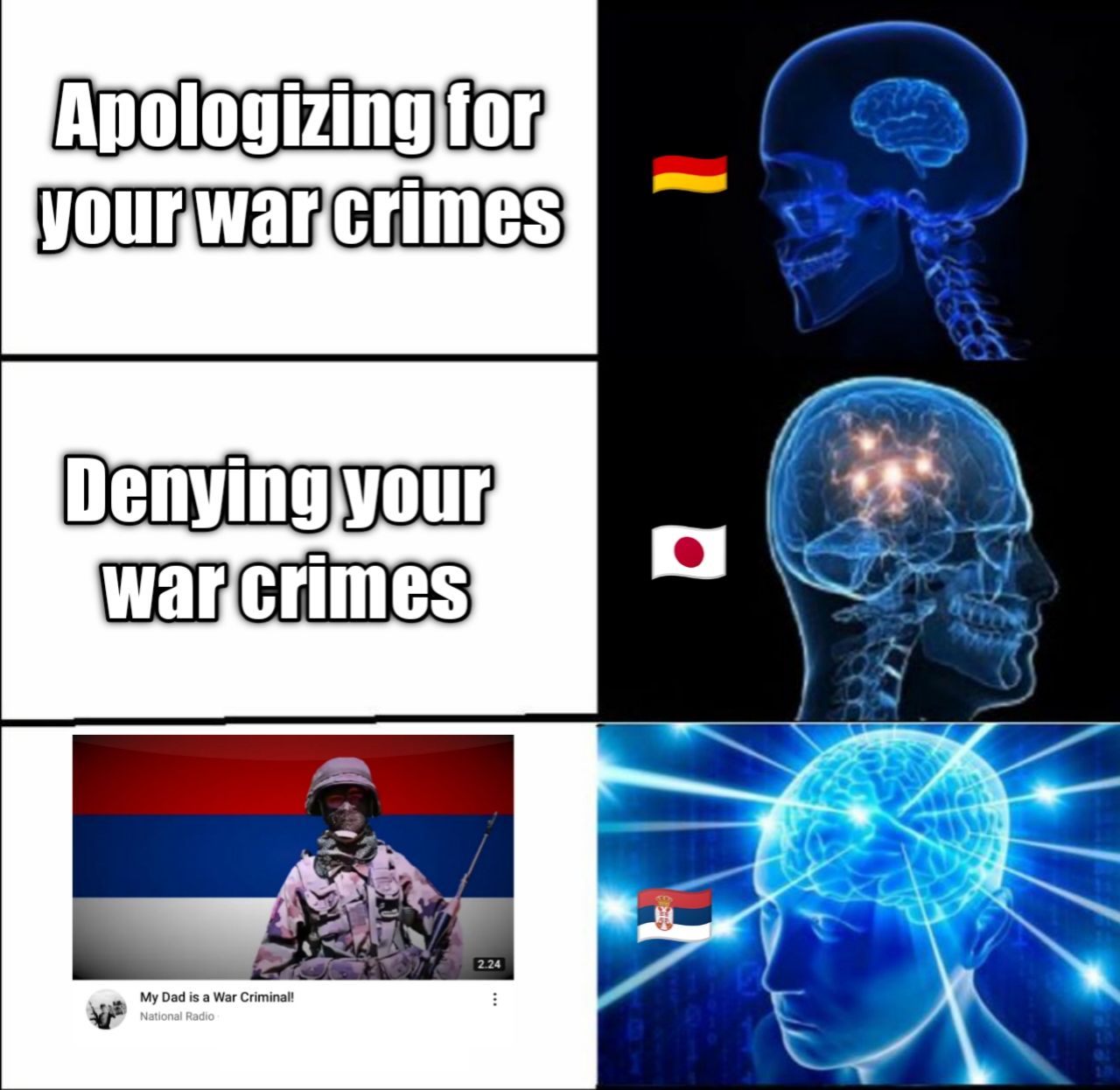 Proud with your war crime