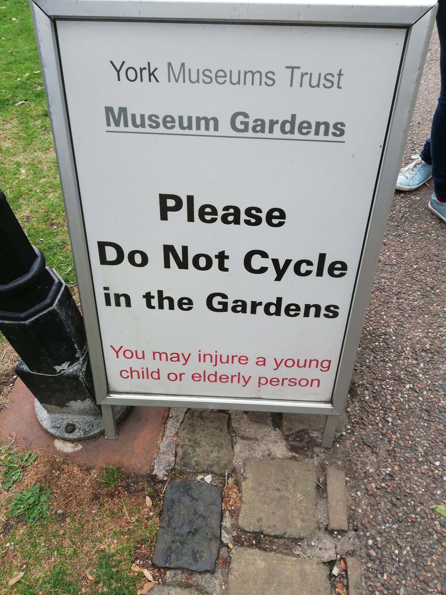 You can't cycle but you can injure people? Seems a bit extreme.