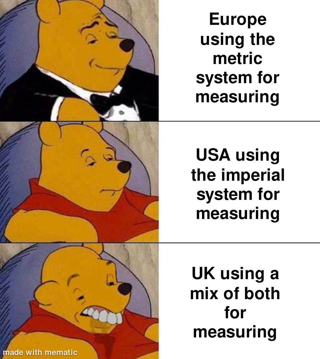 millimetre, centimetre, metre, mile