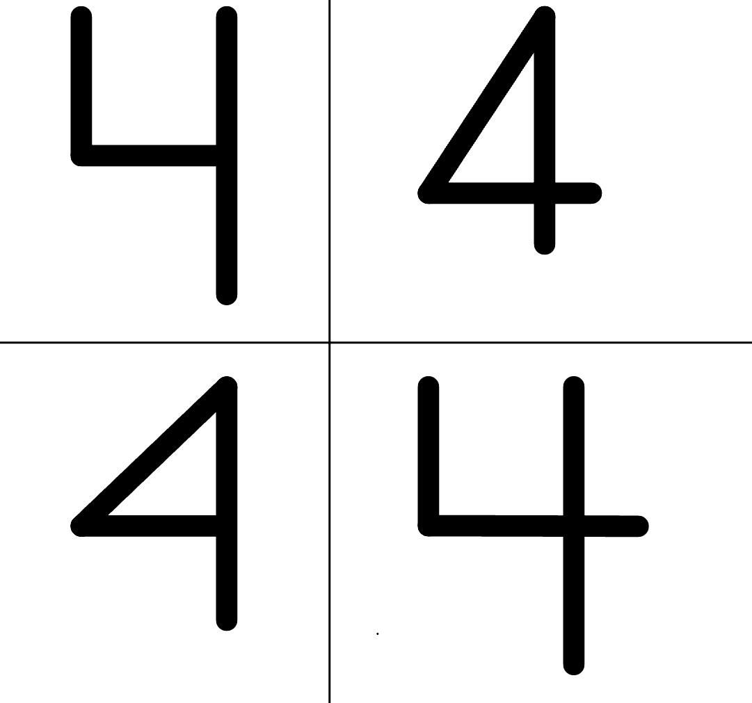 Screw Zodiac Signs. How do you write your fours?