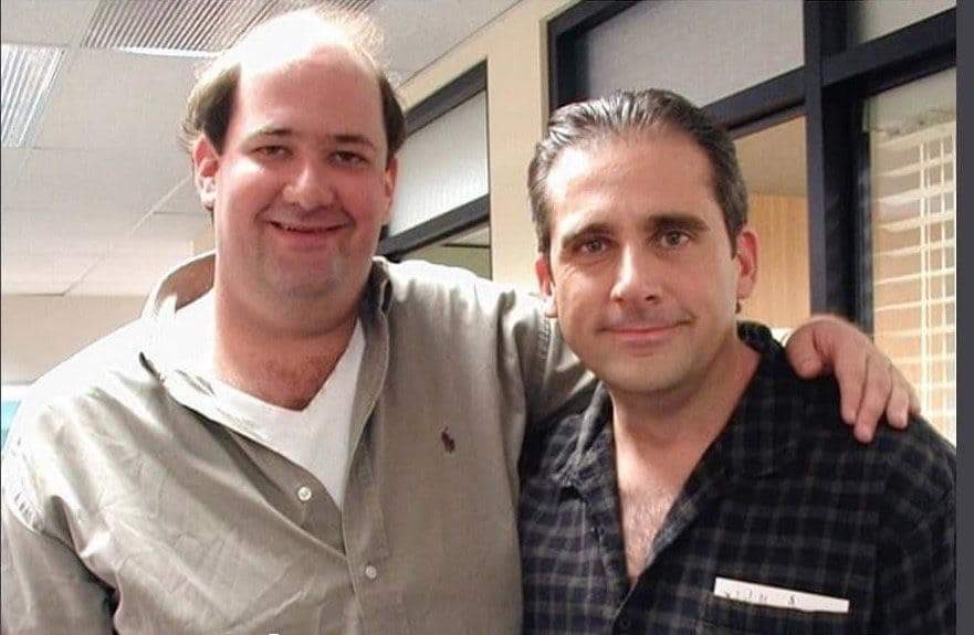 James Gandolfini and Michael Imperioli on the set of The Sopranos
