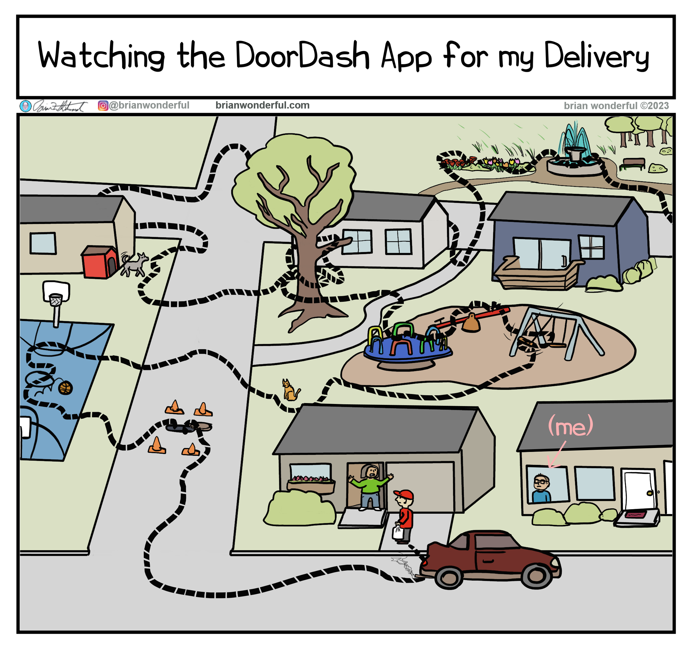 Watching the DoorDash App for my Delivery