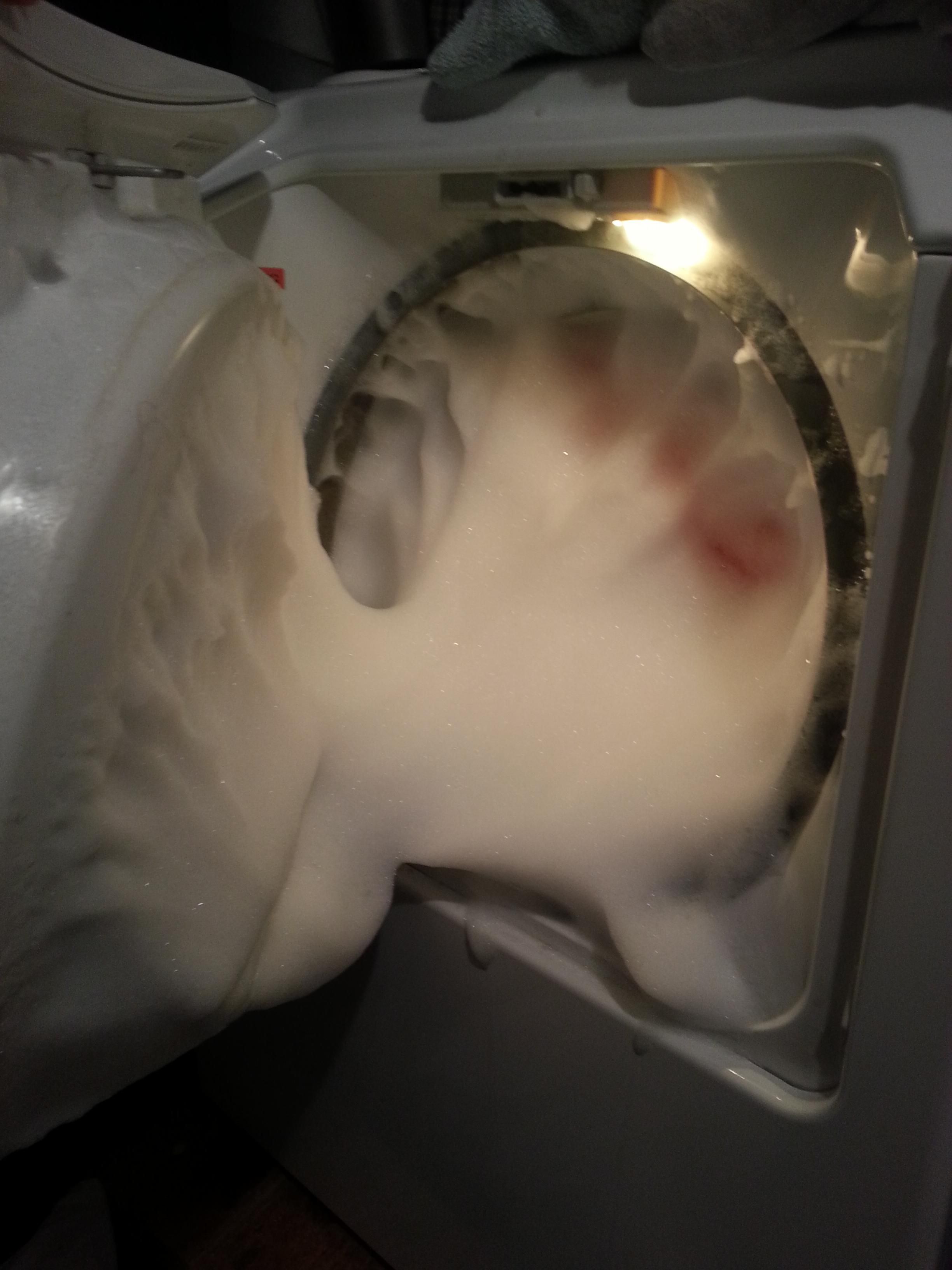 My wife accidently used the wrong soap in the washer.