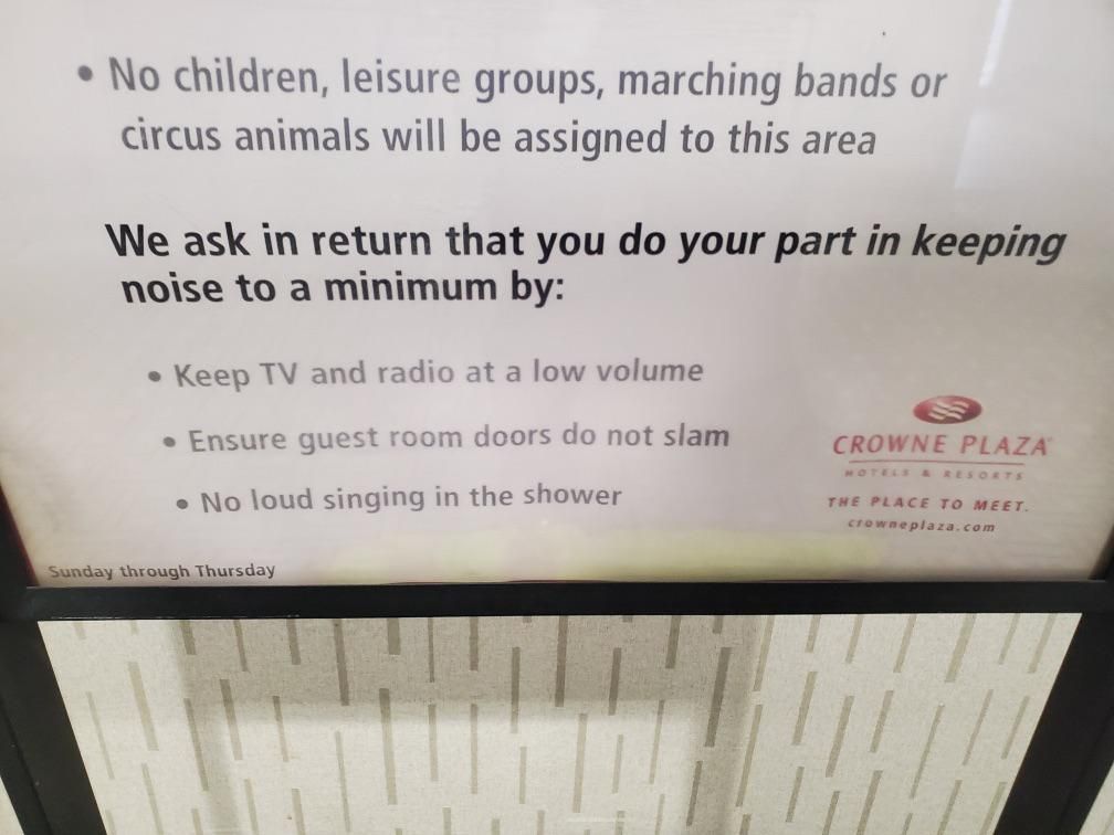 Finally, a hotel I can sleep in! Friend found at Crowne Plaza in St. Louis