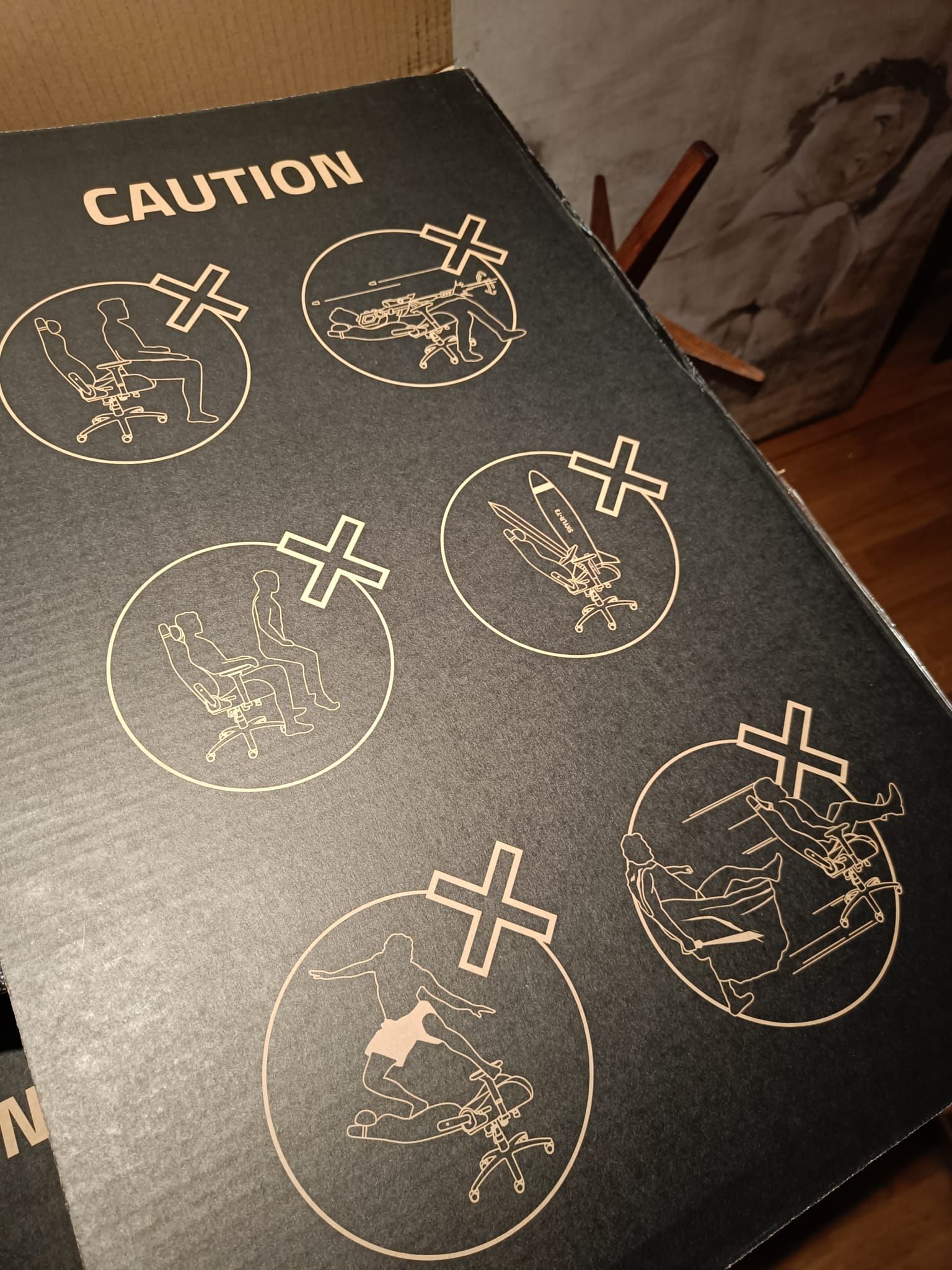 I bought a new gaming chair. These are the warnings on the back of the box