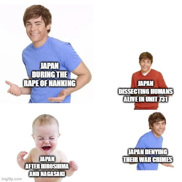 It's honestly disgraceful when Japan attempts to play the victim. They still hasn't taken full accountability for the horrors they inflicted, yet want an apology for Hiroshima.