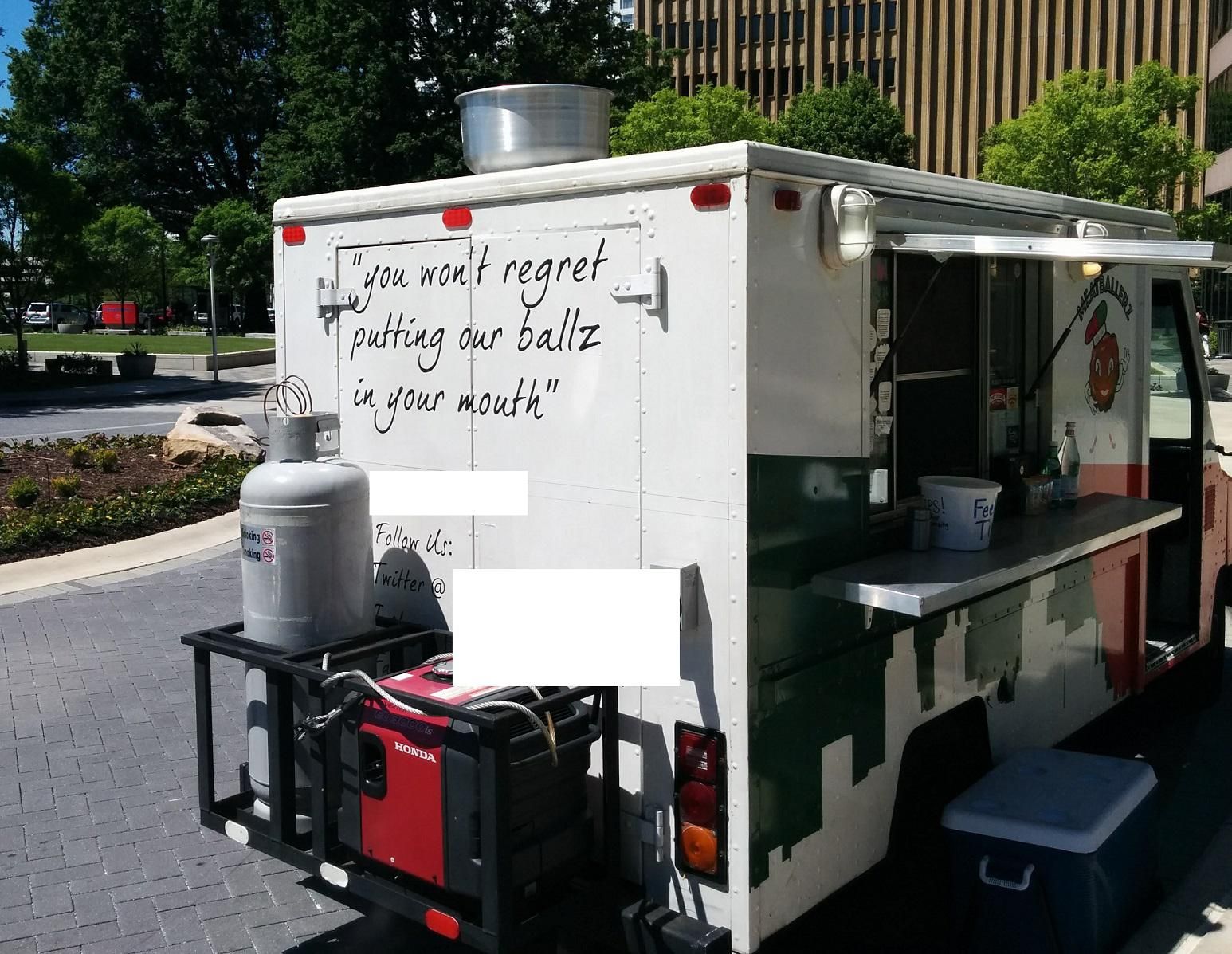 The slogan on this meatball-themed food truck