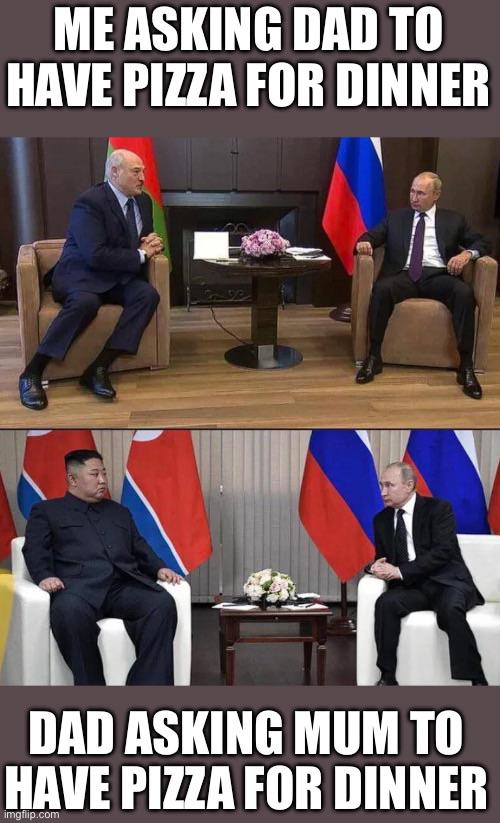 Putin’s North Korea visit meme. Template in body text