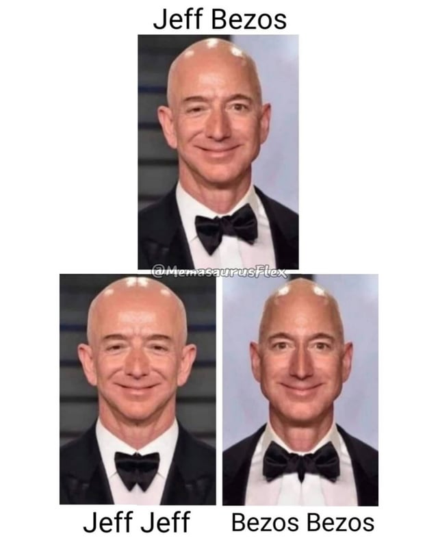 Invest in split personality research. Team Jeff Jeff or Bezos Bezos?