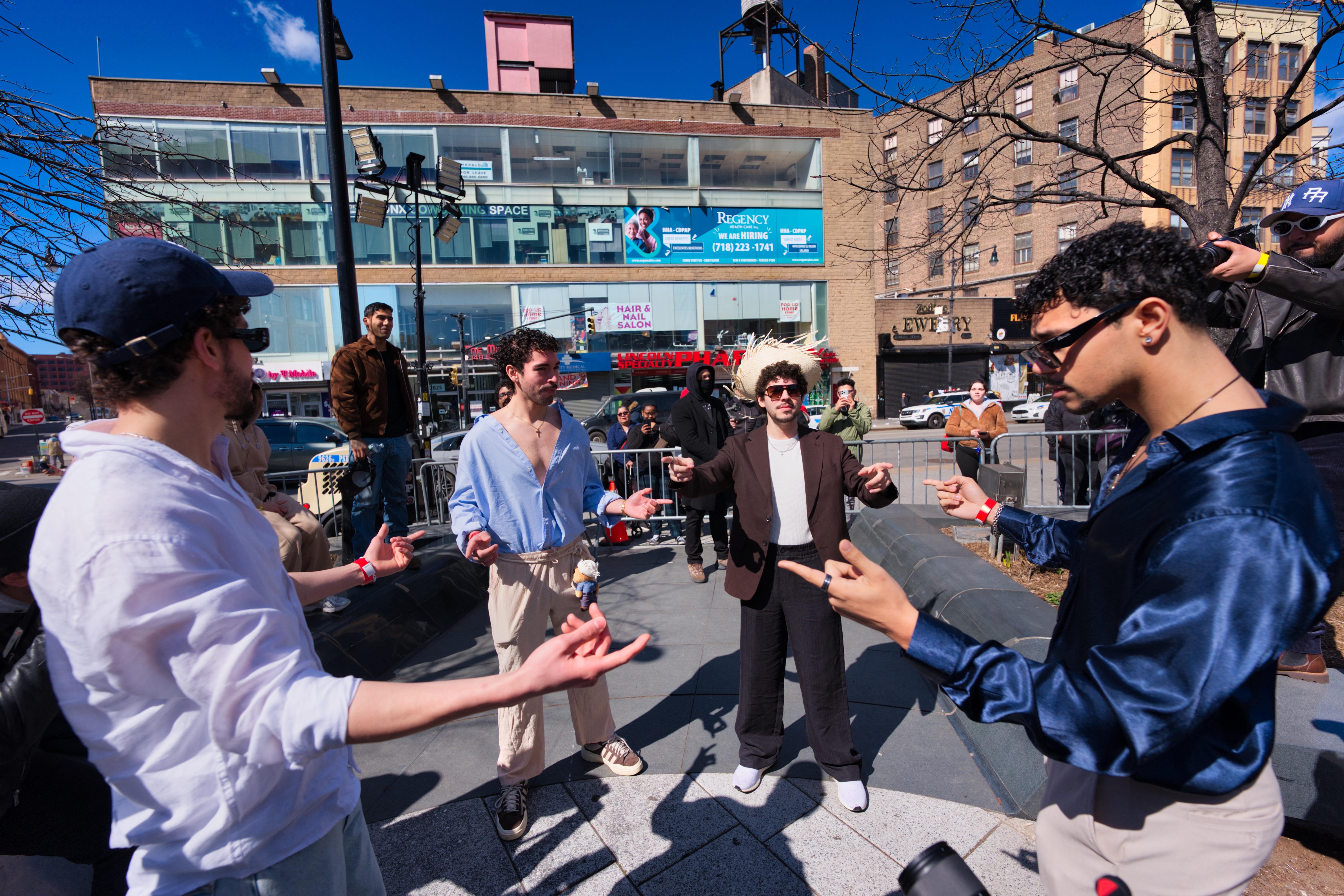 Invest in Bad Bunny pointing memes before the lookalike contest makes them mainstream