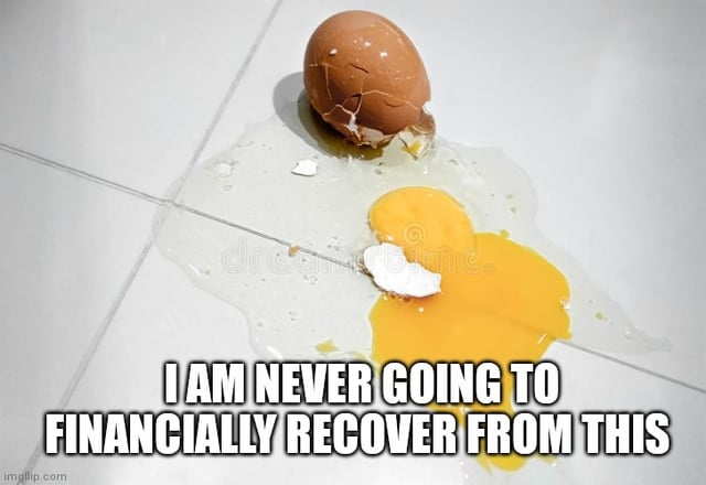 Broken Egg economy, inflation still life