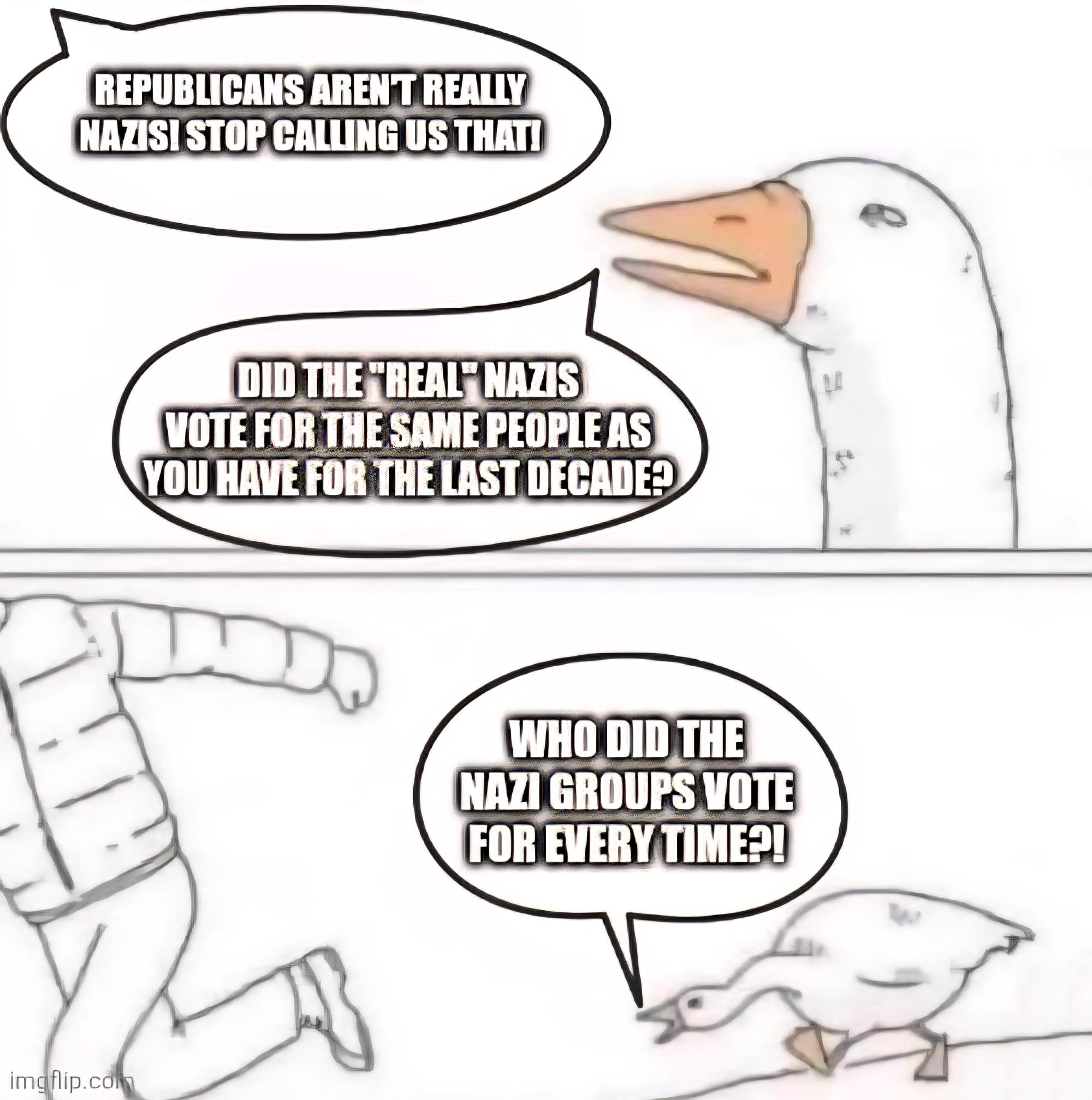 Goose-stepping in the exact same direction.