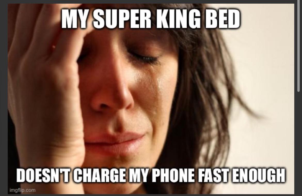 Got a new bed and then my wife dropped this one on me today definitely a 1st world problem