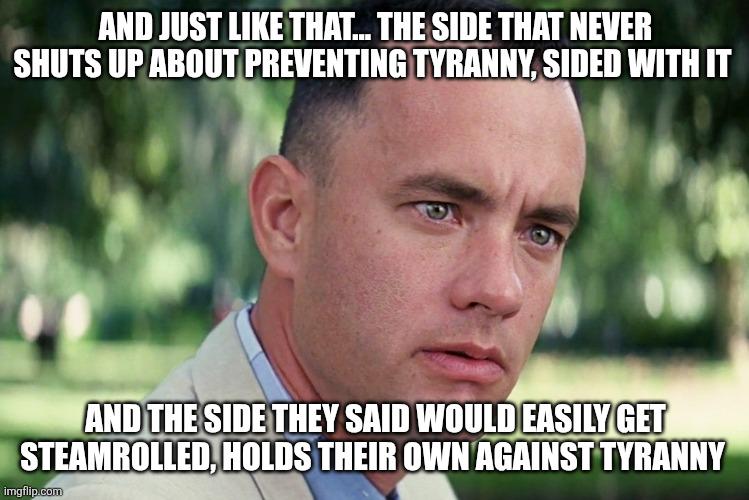 Lotta emotions coming from the side that says, "f*ck your feelings." Almost like there's tears from conservatives and so sensitive they're like flakes of snow... I feel like there's a term for it...