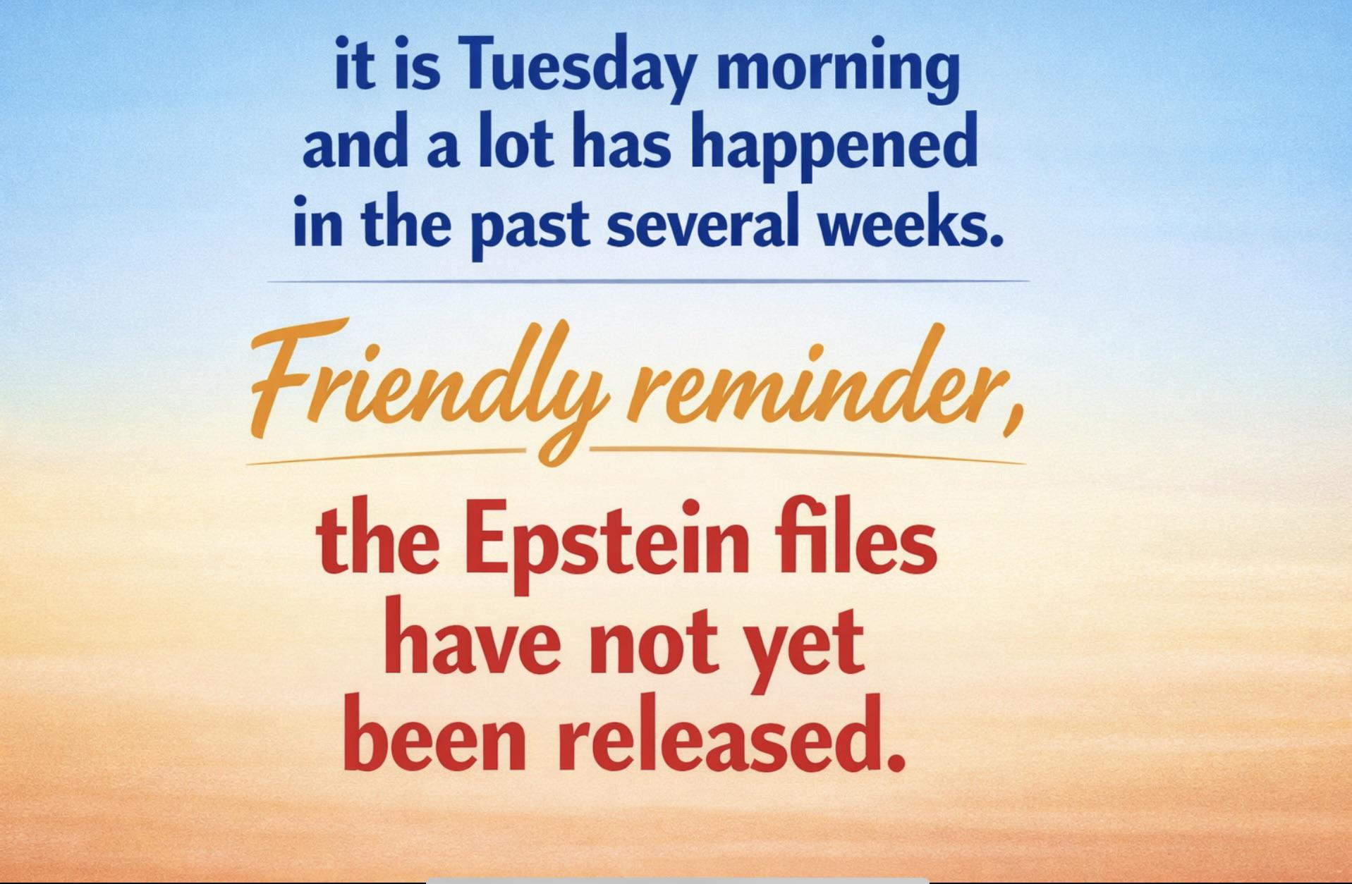 Friendly reminder…