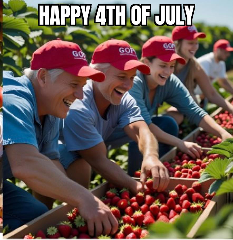 Happy 4th, Those berries won't pick themselves MAGA.