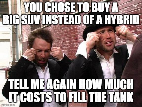 People complaining about spending $80 at the pump