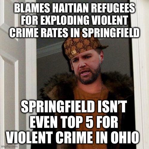 What’s your excuse for the rest of Ohio, Scumbag JD? Not enough refugees to bring the crime down?