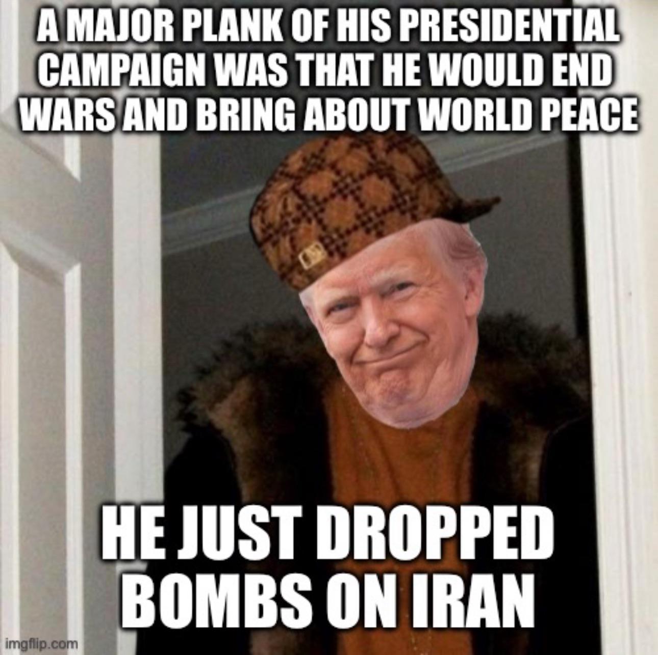 Hey MAGA, come get your warmongering scumbag, he’s drunk on despot power
