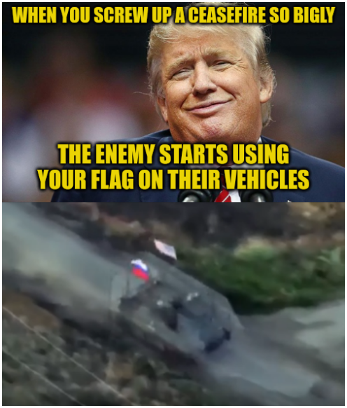 Ruzzia looted an M113 APC, slapped the flag of their newest sponsor on it, and began attacking Ukrainian positions. Tell me you're a stooge for putin without telling me you're a stooge for putin.