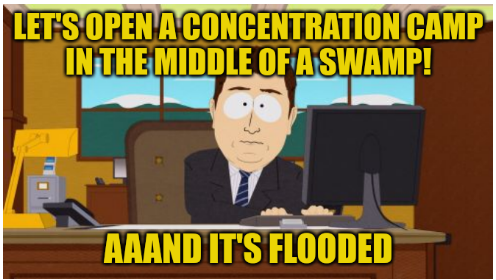 About a day after opening Alligator Alcatraz is already flooding.