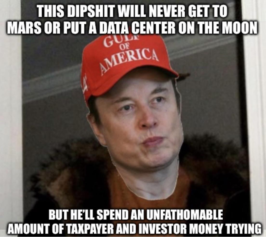 Imagine the good that could be done here on Earth with the money this DB incinerates on his stupid ideas