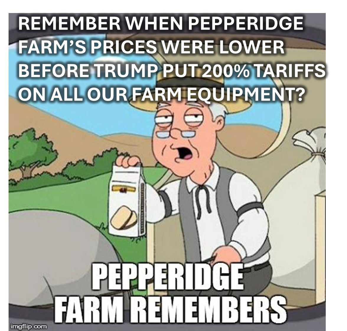 trump is gonna put 200% tariffs on John Deere (an American company) farm equipment.... outcomes predictable