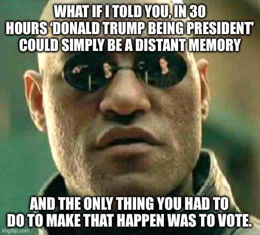 In 30 hours his fascist reign of hate for the people of the United Stares could end.